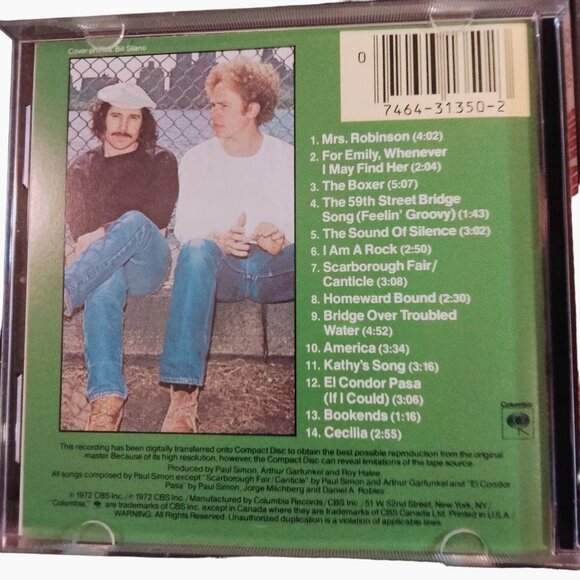 Simon Garfunkel Greatest Hits Compilation 1972 CD - Picture 5 of 6